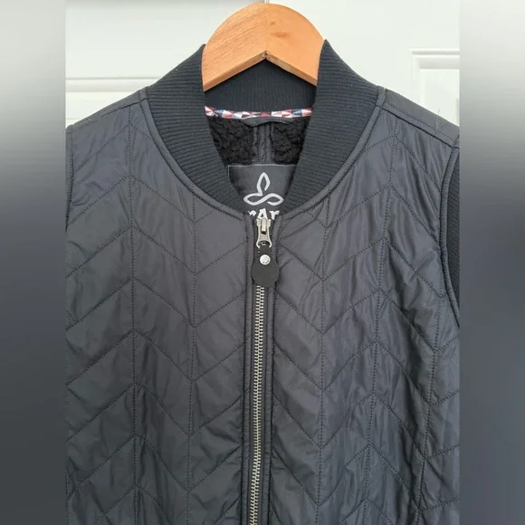 Prana Black Diva Bomber Fleece Jacket Large - Picture 4 of 14